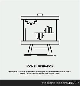Business, chart, data, graph, stats Icon. Line vector gray symbol for UI and UX, website or mobile application. Vector EPS10 Abstract Template background