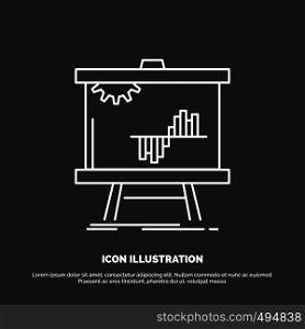 Business, chart, data, graph, stats Icon. Line vector symbol for UI and UX, website or mobile application. Vector EPS10 Abstract Template background