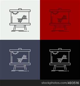Business, chart, data, graph, stats Icon Over Various Background. Line style design, designed for web and app. Eps 10 vector illustration. Vector EPS10 Abstract Template background