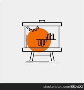 Business, chart, data, graph, stats Line Icon. Vector EPS10 Abstract Template background