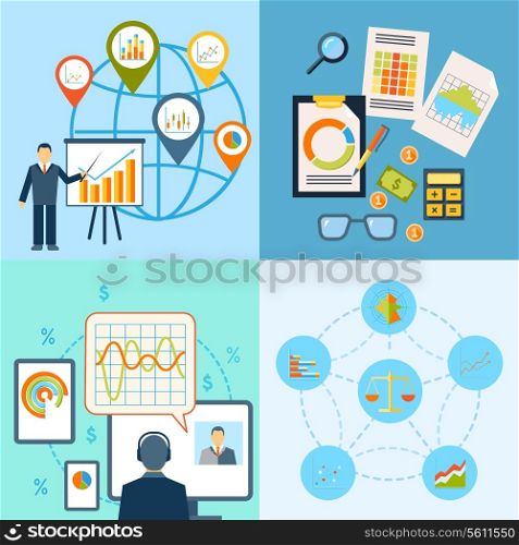 Business chart growth progress statistics icon flat composition isolated vector illustration.