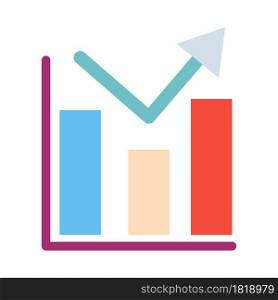 Business chart vector icon diagram illustration graphic design. Datum infographic chart icon growth finance element bar report. Abstract information progress arrow info document flow chart strategy
