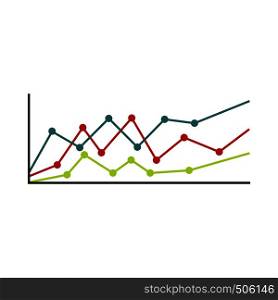 Business charts icon in flat style on a white background . Business charts icon, flat style