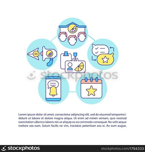 Business chat concept line icons with text. PPT page vector template with copy space. Brochure, magazine, newsletter design element. Remote communication linear illustrations on white. Business chat concept line icons with text