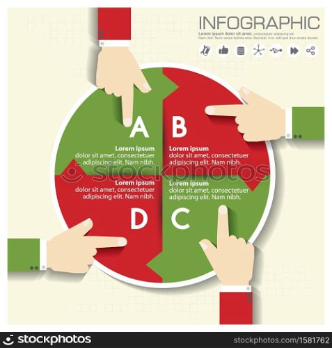 Business circle info graphic, diagram, presentation five steps