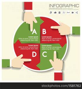 Business circle info graphic, diagram, presentation five steps
