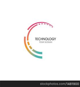 Business Circle technology logo template vector