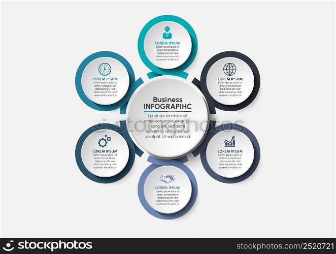 Business circle. timeline infographic icons designed for abstract background template milestone element modern diagram process technology digital marketing data presentation chart Vector