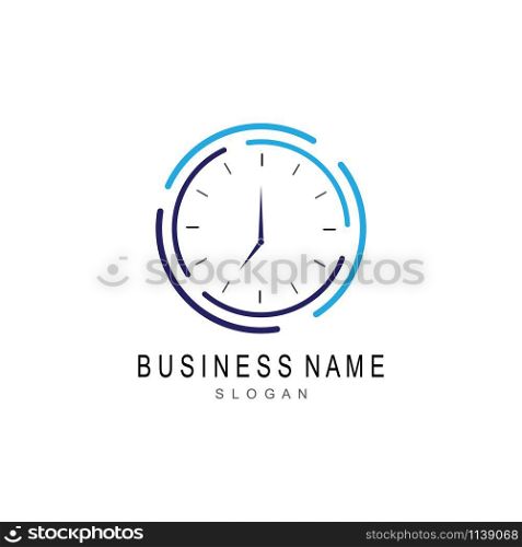business clock logo template vector icon