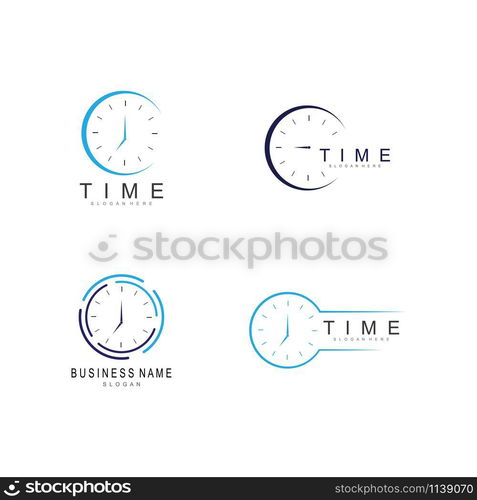 business clock logo template vector icon