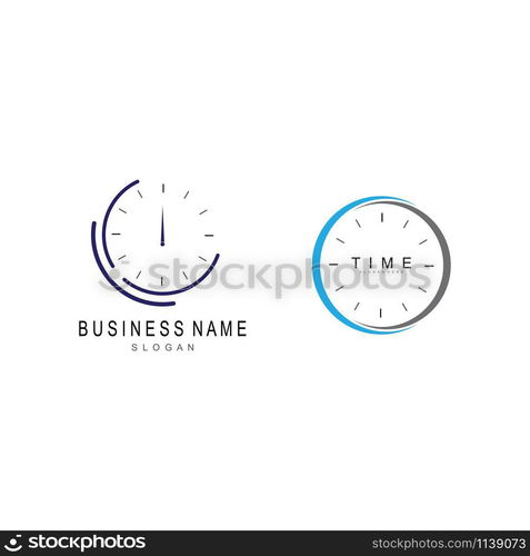 business clock logo template vector icon