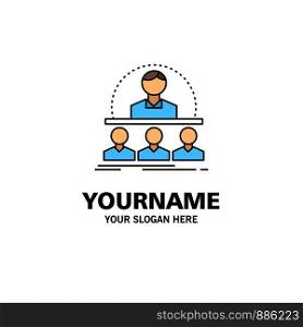 Business, coach, course, instructor, mentor Flat Color Icon Vector