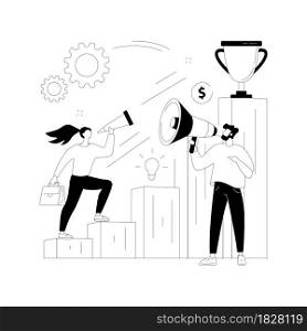 Business coaching abstract concept vector illustration. Coaching service, business consultancy, mentoring, management training, goal achievement, success and career ladder abstract metaphor.. Business coaching abstract concept vector illustration.