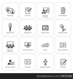 Business Coaching Icon Set. Online Learning. Flat Design. Isolated Illustration.. Business Coaching Icon Set. Online Learning. Flat Design.