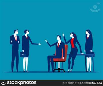 Business colleagues team arguing having dispute in office. Business conflict and teamwork problem