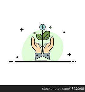 business, company, growth, plant, rise Flat Color Icon Vector