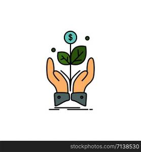 business, company, growth, plant, rise Flat Color Icon Vector