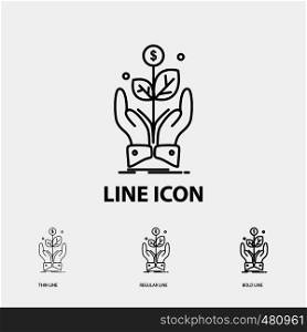 business, company, growth, plant, rise Icon in Thin, Regular and Bold Line Style. Vector illustration. Vector EPS10 Abstract Template background
