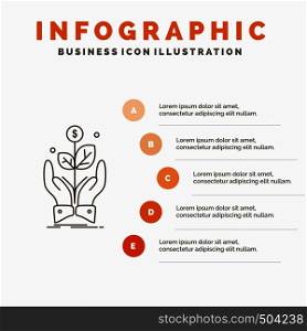 business, company, growth, plant, rise Infographics Template for Website and Presentation. Line Gray icon with Orange infographic style vector illustration. Vector EPS10 Abstract Template background