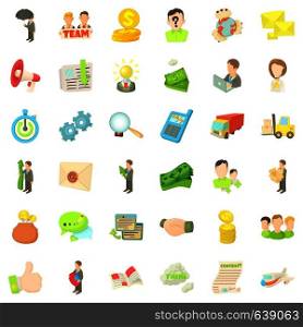 Business company icons set. Cartoon style of 36 business company vector icons for web isolated on white background. Business company icons set, cartoon style