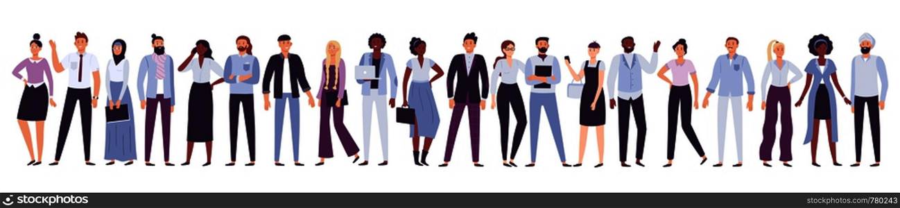 Business company people. Office team, multicultural collective workers group and businessman community. Diverse multinational freelancers, persons on job businessparty vector illustration. Business company people. Office team, multicultural collective workers group and businessman community vector illustration