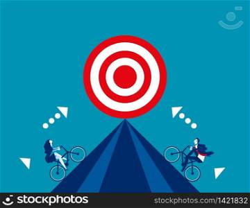 Business competition for target. Concept business vector, Bicycle, Successful.