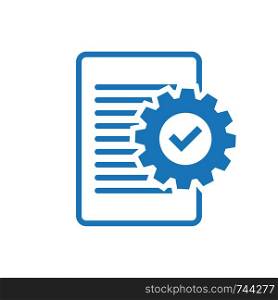 Business concept. Compliance graphic with clipboard and check mark symbol on white background
