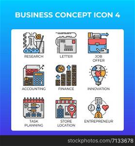 Business concept icons set in modern line icon style for ui, ux, web, mobile app design, etc.