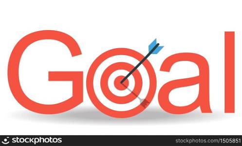 Business concept illustration, Target with an arrow, hit the target, goal achievement