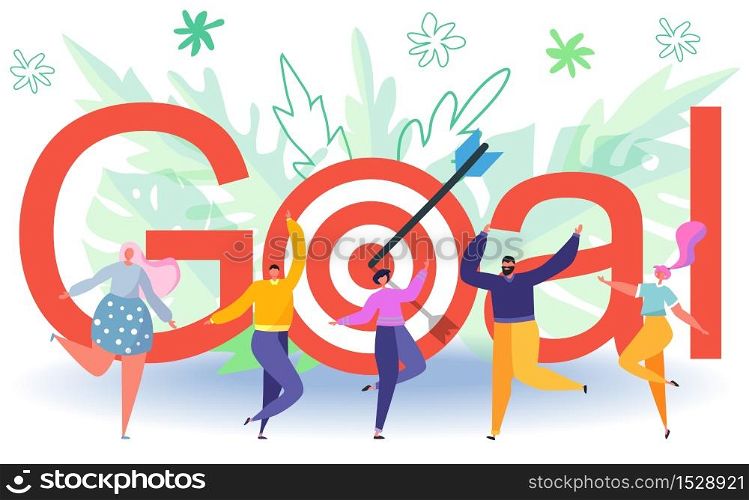 Business concept illustration, Target with an arrow, hit the target, goal achievement.. Business concept illustration, Target with an arrow, hit the target, goal achievement