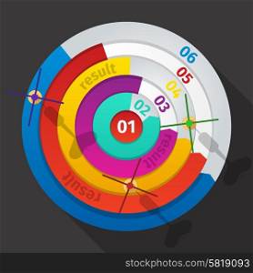 Business concept infographic template. Business target marketing dart idea creative operation result icons. Can be used for workflow layout, banner, diagram, web design.
