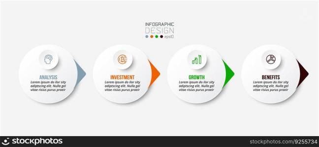 Business concept infographic template with option Vector Image