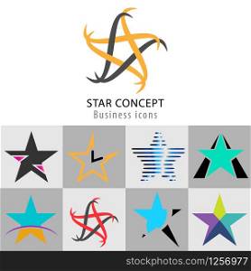 Business concept star icon creative collection useful for creative design tasks. Business concept star icon creative set
