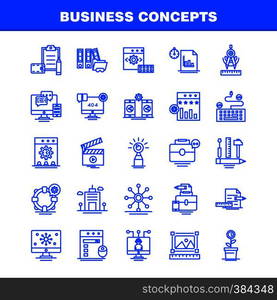 Business Concepts Line Icons Set For Infographics, Mobile UX/UI Kit And Print Design. Include: Scale, Vector, Compass, Education, Monitor, Computer, Avatar, Share, Collection Modern Infographic Logo and Pictogram. - Vector