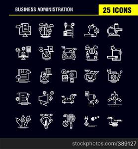 Business Concepts Line Icons Set For Infographics, Mobile UX/UI Kit And Print Design. Include: Monitor, Document, Computer, Cloud, Globe, Internet, Global, Map Collection Modern Infographic Logo and Pictogram. - Vector