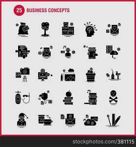 Business Concepts Solid Glyph Icons Set For Infographics, Mobile UX/UI Kit And Print Design. Include: Laptop, Computer, Email, Message, Website Setting, Website, Internet, Collection Modern Infographic Logo and Pictogram. - Vector