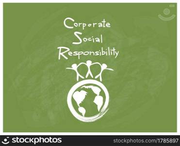 Business Concepts, World Environment with CSR Abbreviation or Corporate Social Responsibility Achieve Notes.