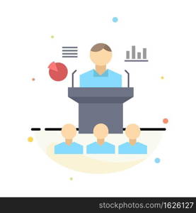 Business, conference, convention, presentation, seminar Flat Color Icon Vector