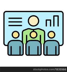 Business conference icon. Outline business conference vector icon color flat isolated. Business conference icon color outline vector