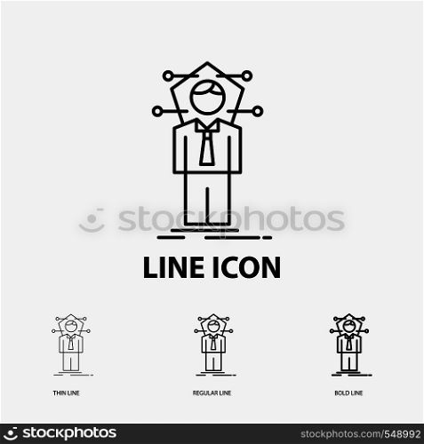 Business, connection, human, network, solution Icon in Thin, Regular and Bold Line Style. Vector illustration. Vector EPS10 Abstract Template background