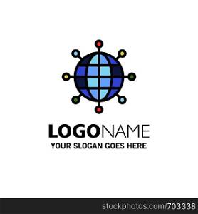 Business, Connections, Global, Modern Business Logo Template. Flat Color