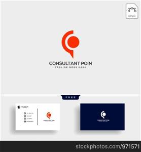 Business Consult logo template with business card vector isolated, icon element. Business Consult logo template with business card vector isolated