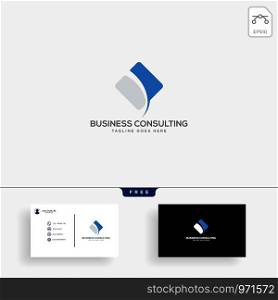 Business Consult logo template with business card vector isolated, icon element. Business Consult logo template with business card vector isolated