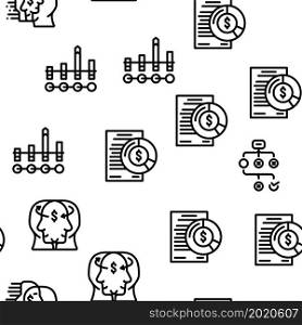 Business Consultant Advicing Vector Seamless Pattern Thin Line Illustration. Business Consultant Advicing Vector Seamless Pattern