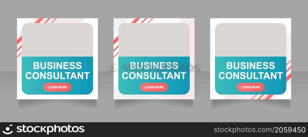 Business consultant service web banner design template. Vector flyer with text space. Advertising placard with customized copyspace. Printable poster for advertising. Arial font used. Business consultant service web banner design template