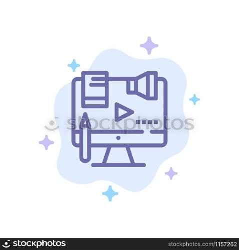 Business, Content, Copyright, Digital, Law Blue Icon on Abstract Cloud Background