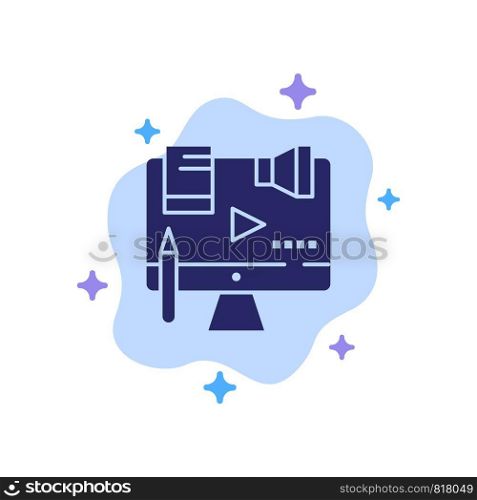 Business, Content, Copyright, Digital, Law Blue Icon on Abstract Cloud Background