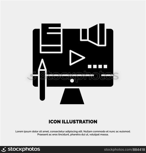 Business, Content, Copyright, Digital, Law solid Glyph Icon vector