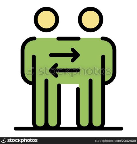 Business cooperation icon. Outline business cooperation vector icon color flat isolated. Business cooperation icon color outline vector
