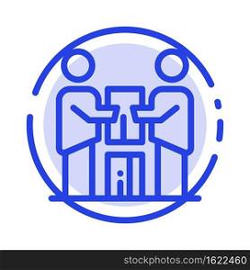 Business, Cooperation, Partners, Partnership, Team Blue Dotted Line Line Icon